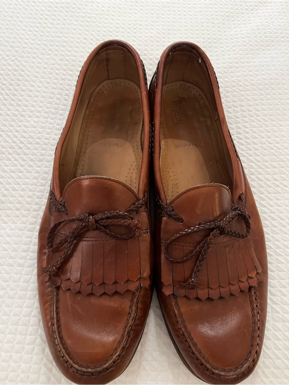 Men's Allen Edmonds Brown Leather Kiltie Tassel Loafers Size 16D